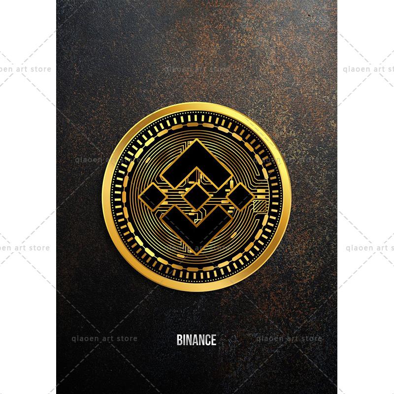 Abstract Golden Bitcoin Monero Cardano Canvas Painting Nordic Modern Wall Art Poster Print Pictures for Room Interior Home Decor