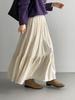 Vintage Korean Velvet Pleated Midi Skirt for Women - High Waist A-Line with Draped Tiers, Style J9057