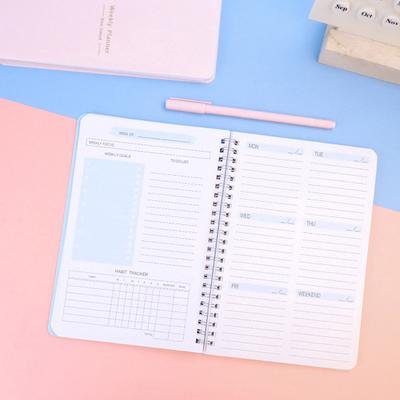 Planificator săptămânal A5, 52 de săptămâni, caiet zilnic în engleză, hârtie groasă, planificator de scriere netedă, pentru acasă, biroul școlii