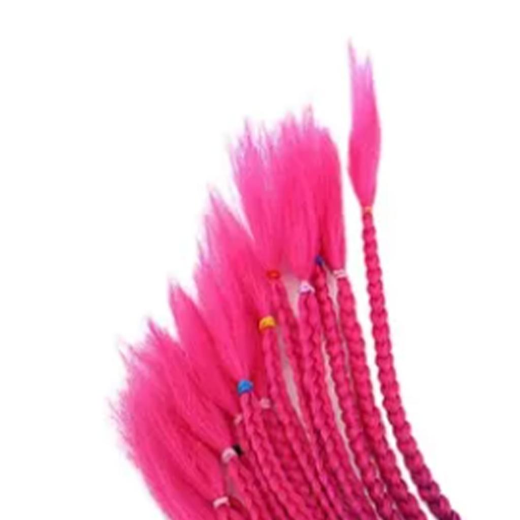 Motorcycle Braids with Suction Cup Fashion Colorful Motorcycle Pigtails for Helmet Decoration 23.6in