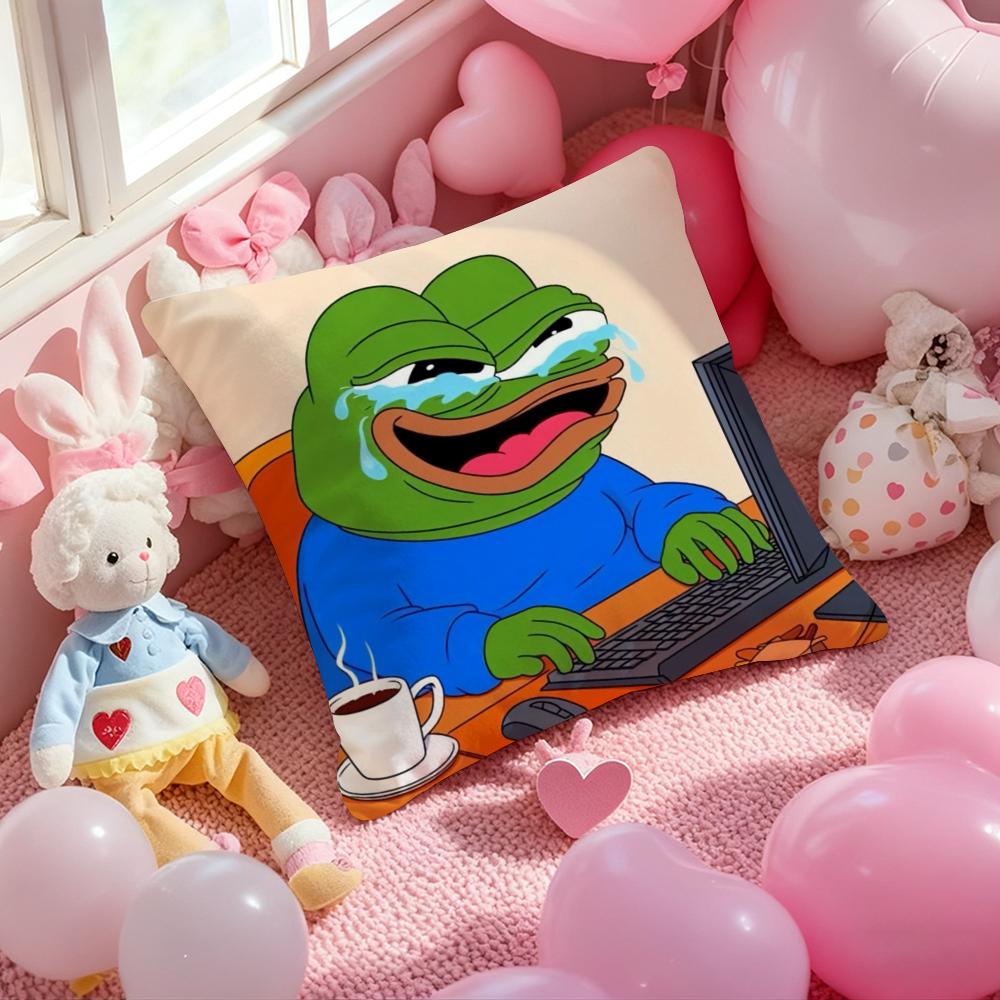 Sad Frog Pepe Cushion Cover Pattern Printed Pillowcase for Living Room Sofa Cushion Cover & Bedroom Decor