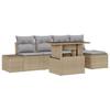 VidaXL Ensemble de canapé de jardin de 6 pièces avec coussins beige en poly rotin 3349166