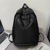 Backpack Large Capacity Soft Leather Versatile PU Bag Korean Style College Student Backpack Reinforced Hard Bottom