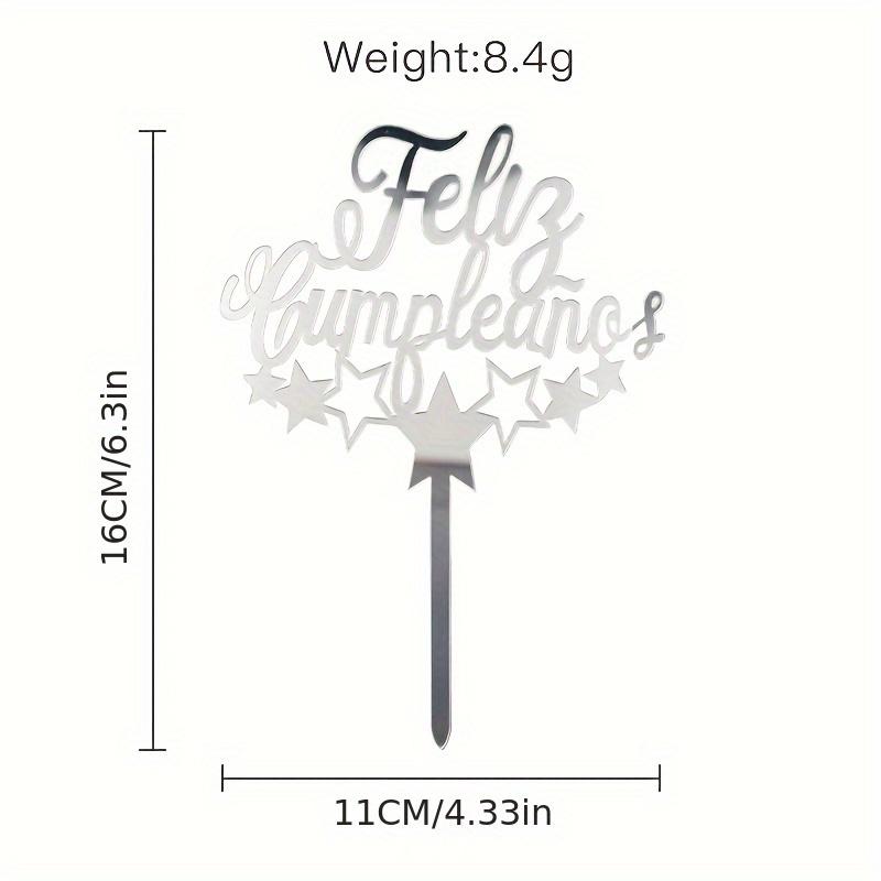 1pc  Spanish Acrylic Birthday Cake Insertion Birthday Party Cake Decoration