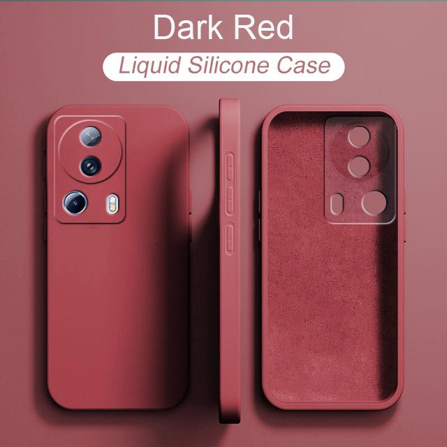 

Жидкий силиконовый чехол для XiaoMi 13 Mi13 M 13 Pro Mi 13Lite XiaoMi 13 Lite, глобальная версия, защитный чехол для всей камеры, квадратный силиконовый чехол XiaoMi 13 Lite темно-красного