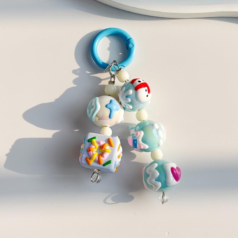 Beaded Pendant Hand-painted Beads Bag Pendant Sweet Butterfly Keyrings Backpack Decoration