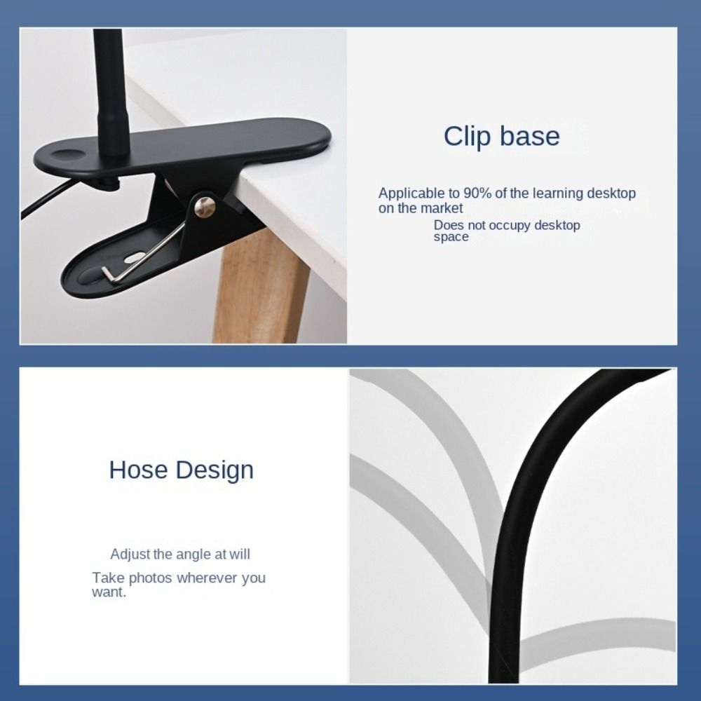 Eye-Caring LED Clip-on Desk Lamp 3 Mode Colors Reading Study Light  Reading Working