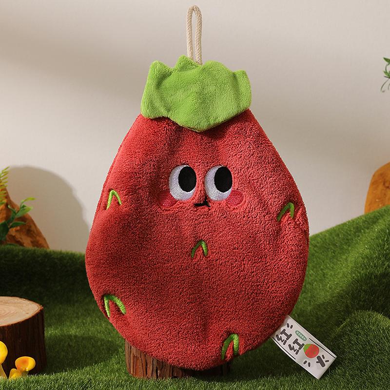 

Cartoon Hand Towel Cute Fruit Kitchen Towels Absorbent Hanging Towel Kitchen Cleaning Cloth Quickly Dry Hand Towel For Bathroom
