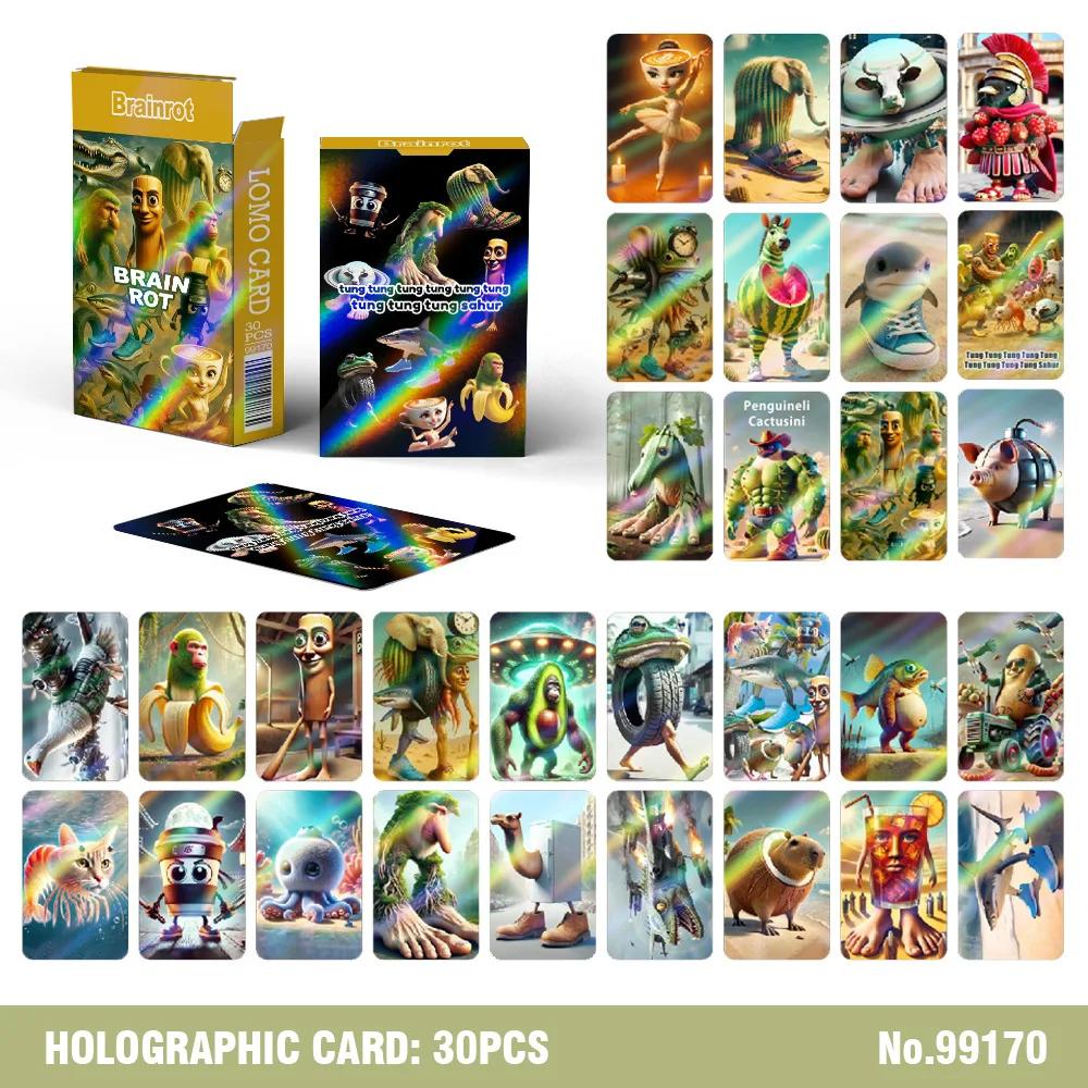 92/30Pcs Anime Italian Brainrot Game Card Tralalero Tralala Cards Collectible Cards Photo Classic Toys Kids Party Cosplay Gifts
