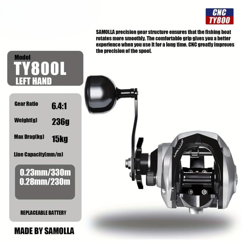 

Износостойкий и антикоррозийный качающийся дизайн капесного колеса, полностью металлическое основание 6.4:1 Высокоскоростное передаточное число можно переключать между левой и правой руками left hand серый