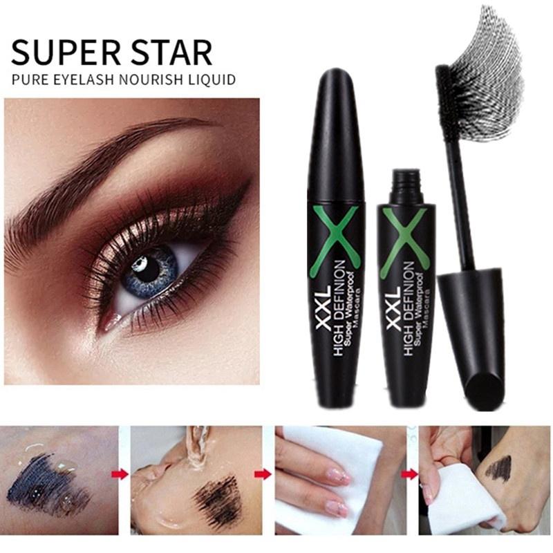 4D Silk Fiber Mascara Eyelashes Lengthening Mascara Waterproof Long Lasting Lash Black Eyelashes Extension Make Up