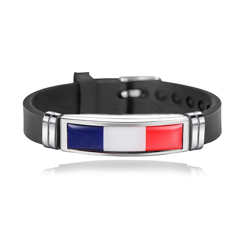 Mode Nationale Vlag Armband VS Frankrijk Canada Vlaggen Armband Verstelbare Siliconen Sportarmbanden Polsband Voor Mannen Sieraden