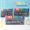 Black Double-Line Quick-Dry Non-Bleeding Fluorescent Art Marker for Students