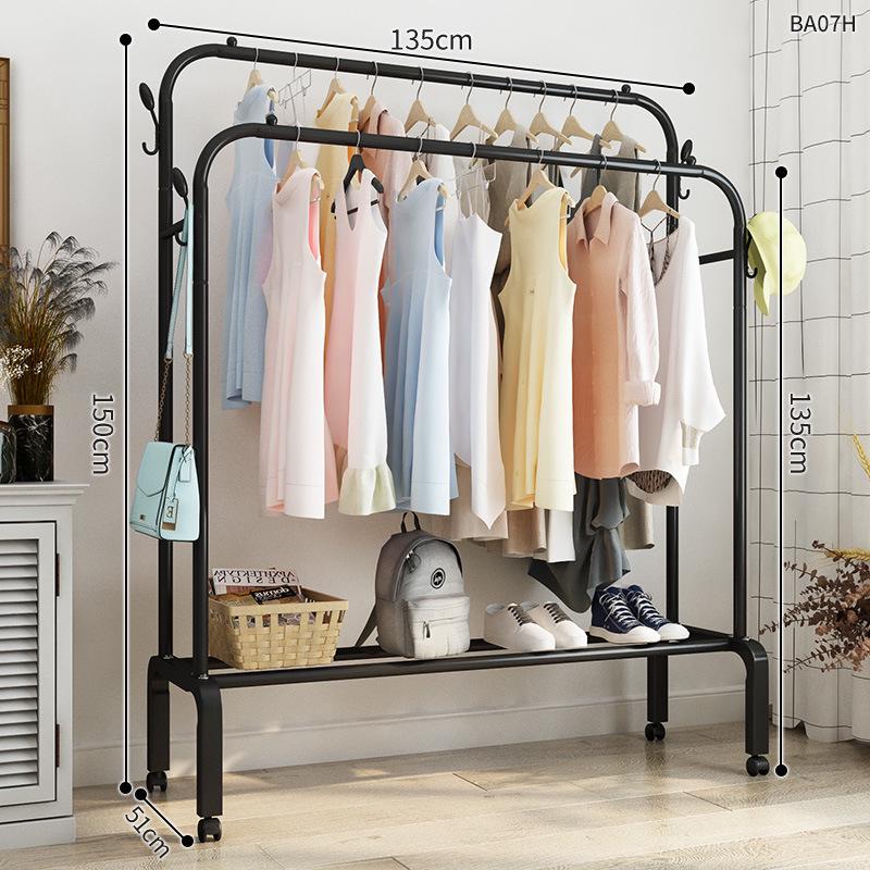 Multi-Functional Clothes Rack: Standing Drying & Coat Hanger for Bedroom, Dorm, or Balcony.
