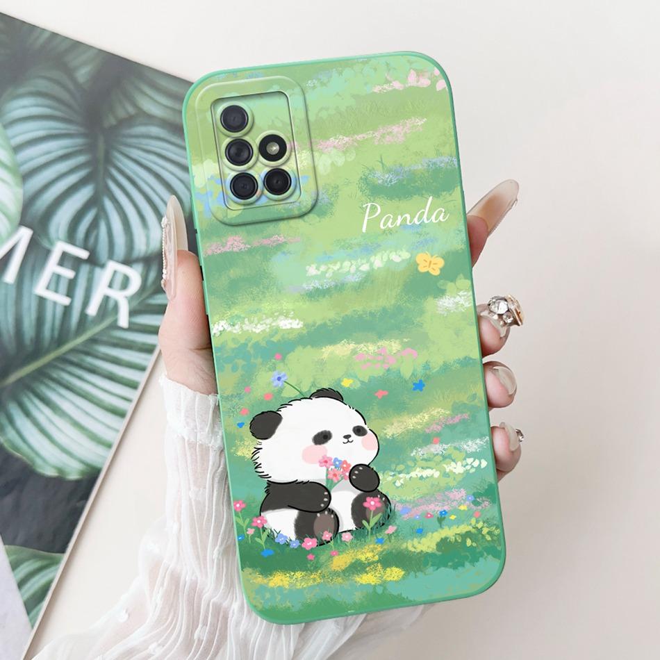 For Samsung Galaxy A71 Cute Panda Cat Cartoon Phone Case For Samsung A71 4G SM-A715F Soft Silicone Shockproof Cases