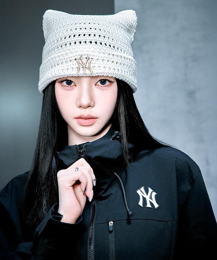 Emelbi Summer Crochet Meow Beanie Ny (Cream)
