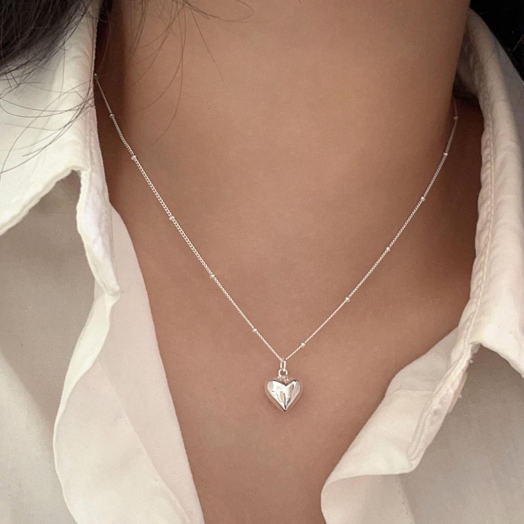 Yinruitai S925 Sterling Silver Heart Necklace - Elegant Korean Design for Women