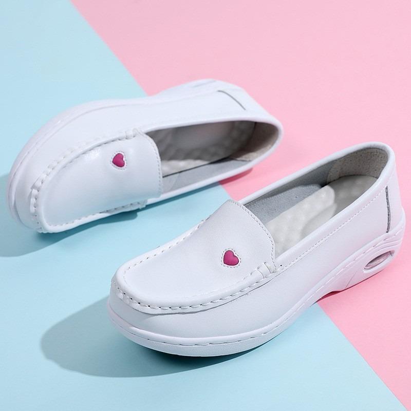 Nurse Shoes Air Cushion Women's Soft Sole Non-slip Breathable Not Tired Feet Thick Sole Love Medical Worker White Shoes