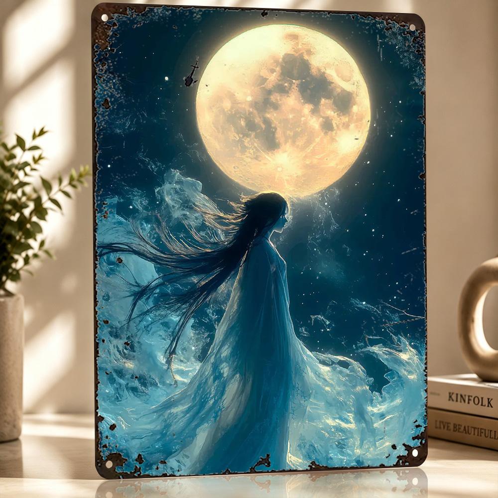Moonlit Fantasy Metal Poster Perfect Gift for Fans Lovers Personalized Wall Art Metal Sign for Home Decorations Bar Accessories