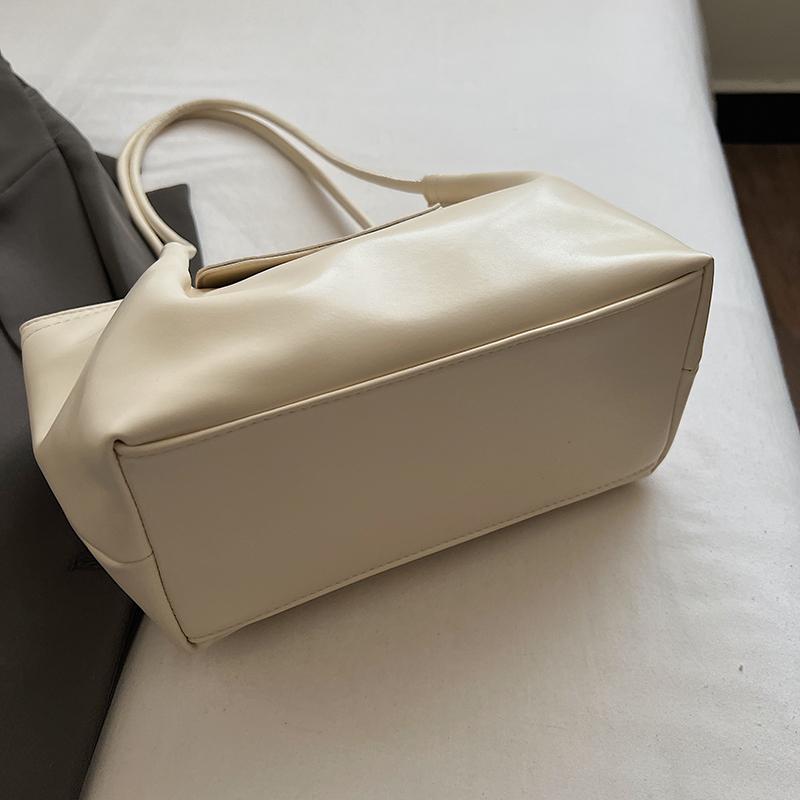 Minimalist Leather Shoulder Bag for Women with Flap Cover Long Strap Elegant Daily Carry Bag