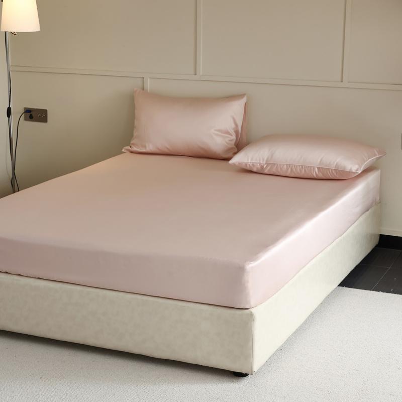 Natural 100% Silk Fitted Sheet with Elastic Bands Solid Color Mattress Cover Luxury Smooth Fit Sheets Non-slip Bed Sheet 160/200