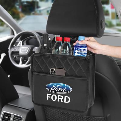Leather Car Seat Back Organizer Bag Multi Function Storage Bag For Ford Focus Fiesta Ranger Mondeo Escort Falcon Flex S-MAX Kuga