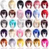 Univerzální krátké rovné syntetické paruky Vrstvené anime párty paruky Barevná cosplay paruka Halloween