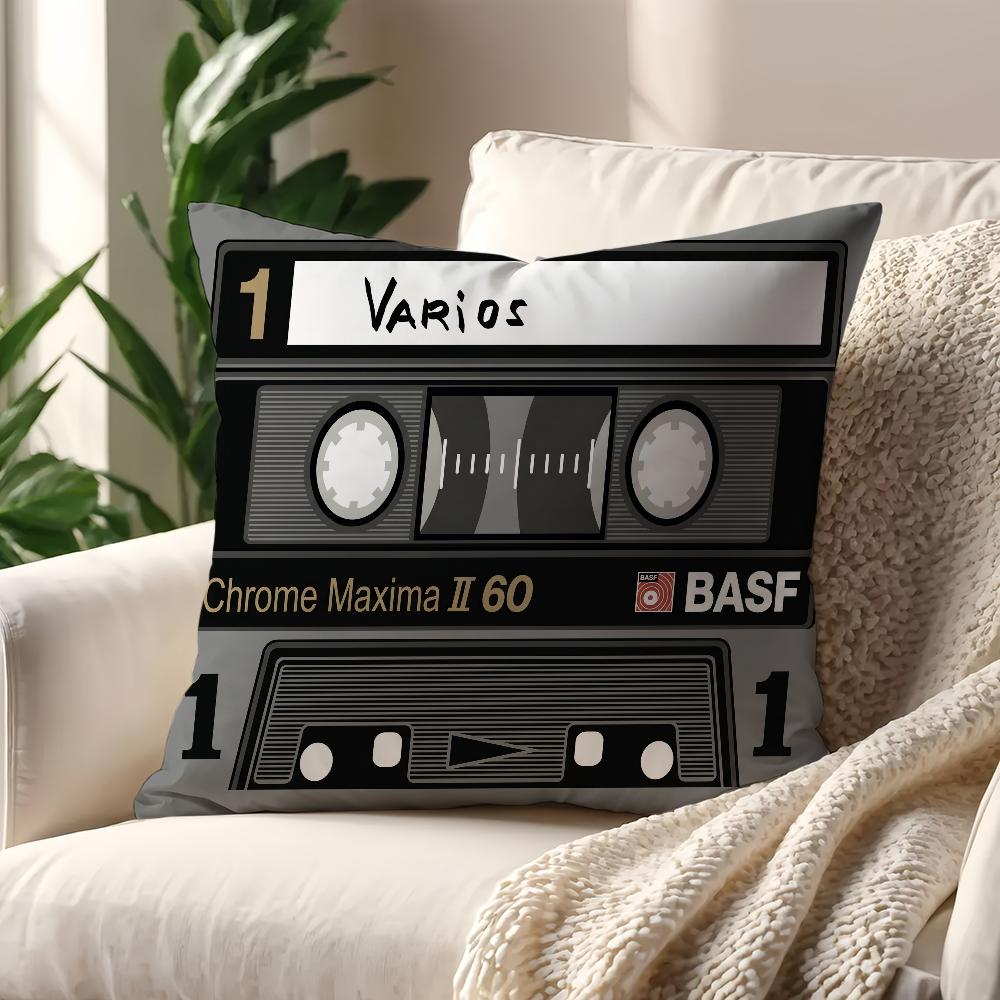 Retro s Cassette Tape cushion cover For Pillow Printing Sofa Decoration Home Car Room Coffee Shop Office Nordic Simplicity