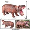 Wild Safari Animal Figurines: Giraffe, Elephant, Rhinoceros, Brown Bear, Tiger, Lion, Leopard, Hippopotamus - Solid Cognitive Toys