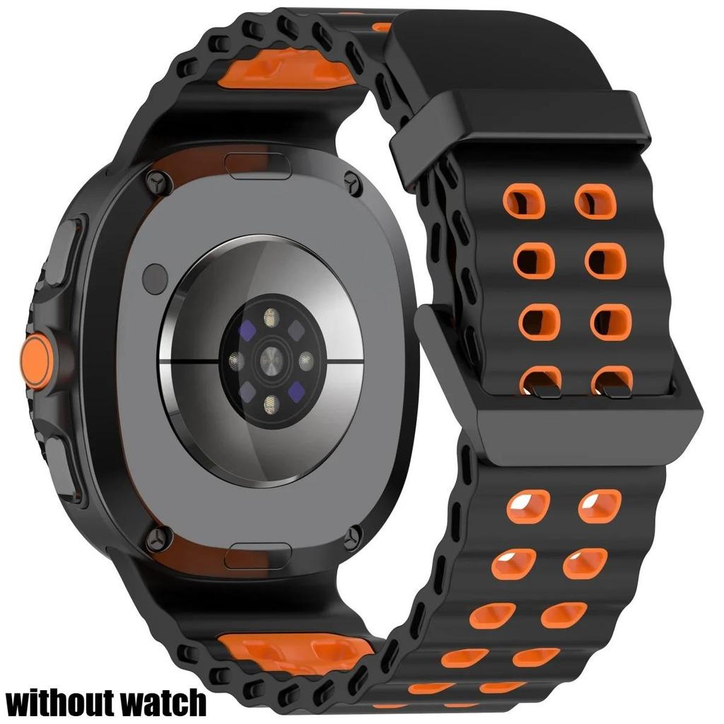 Marine Band for Samsung Galaxy Watch 8/8 Classic Ocean Strap Two-tone Silicone Band for Galaxy Watch 8 40 44mm Sport Bracelet