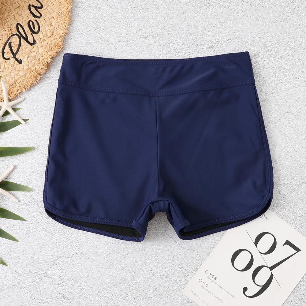 

2022 Однотонные шорты-плавки большого размера с плоской штаниной, европейский и американский стиль, для женщин с пышными формами 5XL