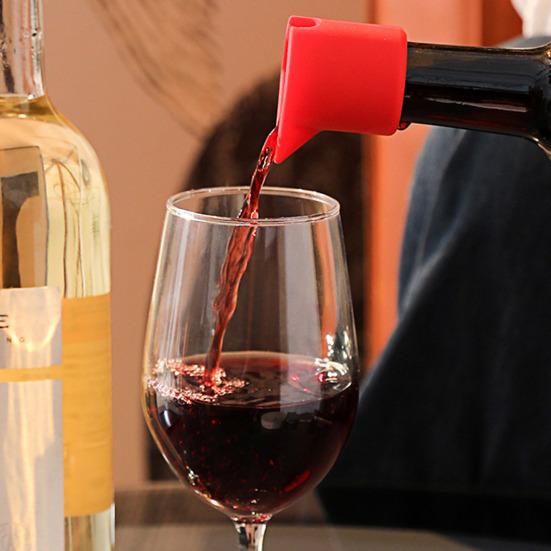 Silicone Wine Bottle Stopper Reusable Seal Cap for Red White Wine Champagne Beer 7-Spiral Wine Cork with V-Shaped Pour Spout Air-Tight Preserver