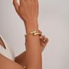 Interlocking Ring Open Bangle - European & American Light Luxury Design for Women