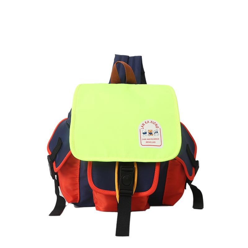 Splicing Contrasting Colors British Style Kindergarten Schoolbag Large Class Boys and Girls Backpack Large Capacity Leisure Travel Backpack