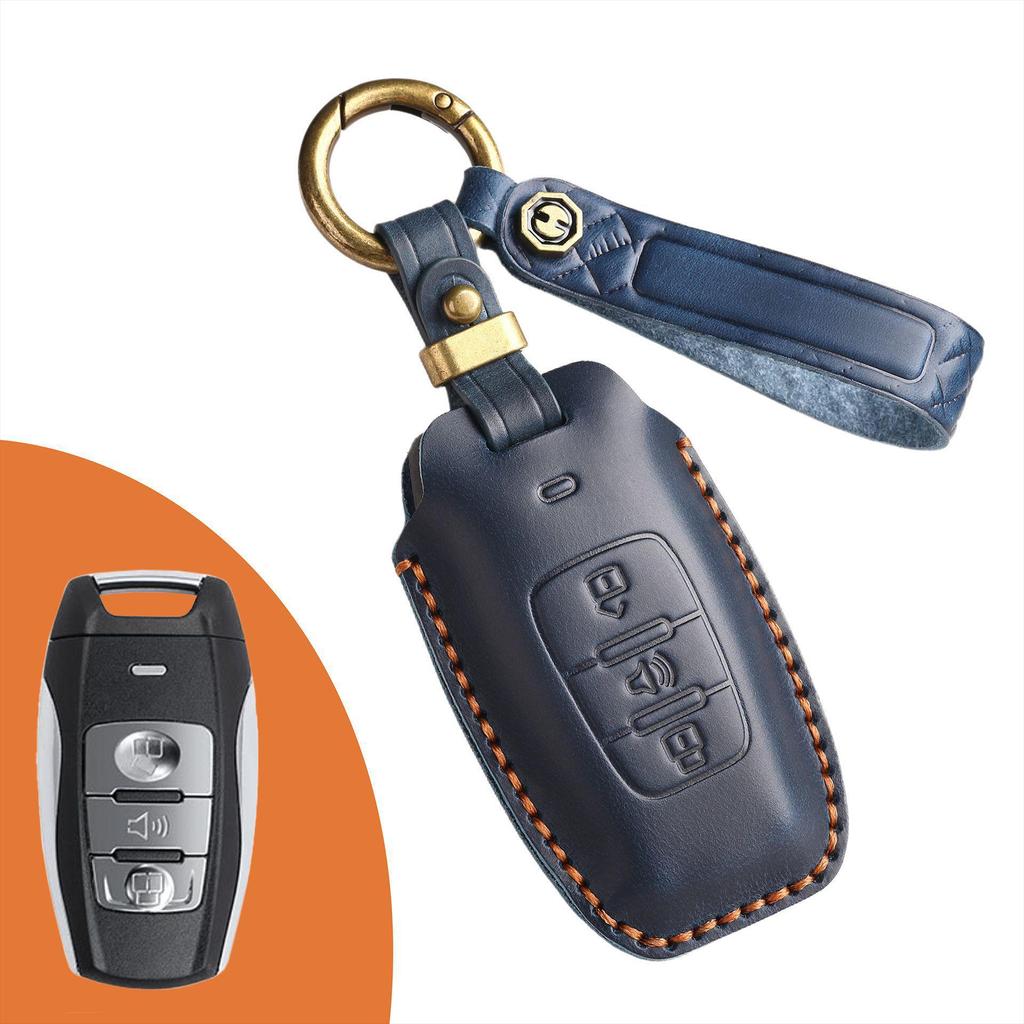 Handmade Leather Retro Key Cover for Haval H6S, H9, M6, First Love, Big Dog, Great Wall Cannon