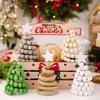 Christmas Tree Wooden Bead Tabletop Decoration Gift Creative Wood Desktop Ornament for Home/Office Holiday Decor