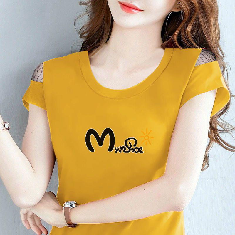 

Черная хлопковая футболка с сеткой и открытыми плечами - Женская, с коротким рукавом, круглым вырезом, в корейском стиле, облегающего кроя. 2XL