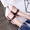 New sandals women's British fashion pointed back empty metal buckle thick heel high heels