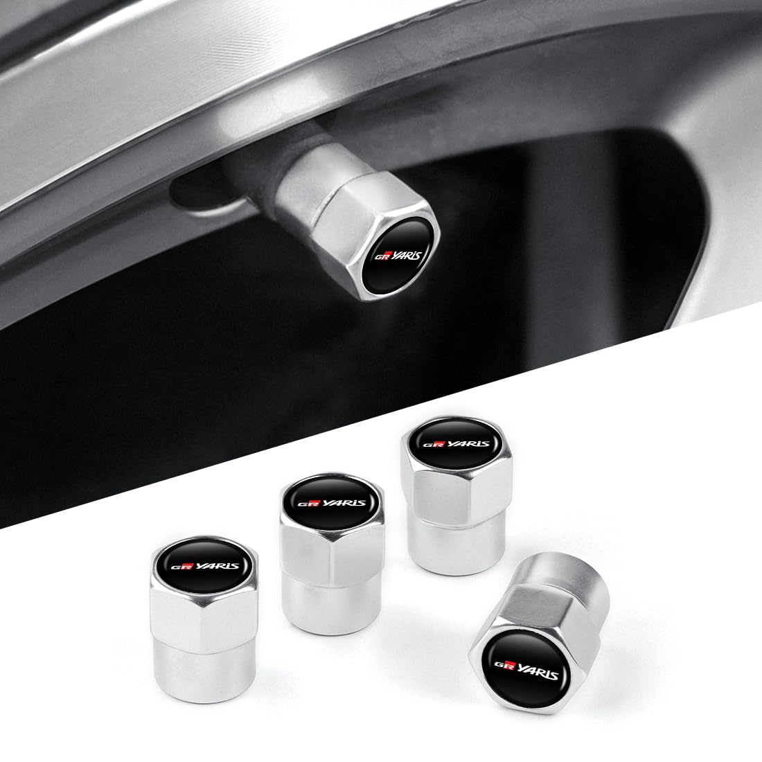 GR Yaris Compatible Tire Valve Cap Blow Off Valve Car GR Yaris Applicable серебряный
