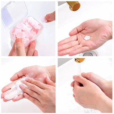 1000 PCS Portable Disposable Paper Soap Flowers Shape Washing Hand Bath Paper Soap Sheets for Kitchen Outdoor Travel Camping