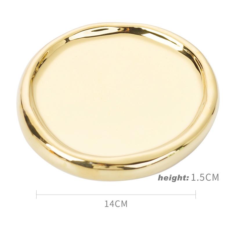 Versilbertes Keramiktablett Internetberühmte Foto-Requisiten Keramik Schmuckornamente Aufbewahrungs-Präsentationstablett