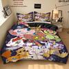 Digimon Adventure Pattern Bedding Quilt Set Quilt Cover Pillowcase Home Birthday Gift(1 * duvet cover + 2 * pillowcase, without core)