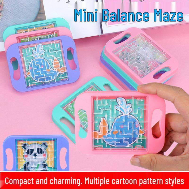 Handheld Rolling Ball Maze Toy for Kids - Educational Focus and Balance Training розовый