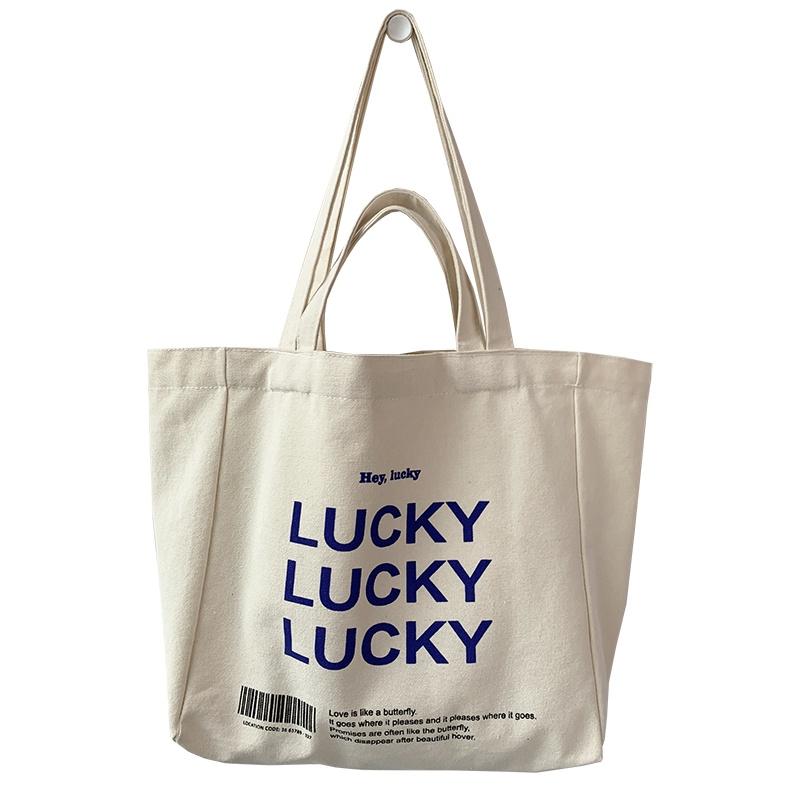 IELGY original letter ins canvas bag women s shoulder simple large-capacity handbag