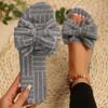 Fashion Women Bow Knot Slippers Corduroy Living Room Shoes Home Casual Indoor Slippers Lightweight Anti Slip Sandals Soft Slides Women