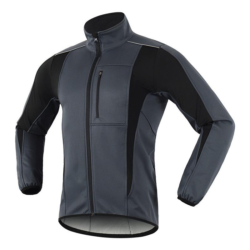 Men's Warm Cycling Jacket Jacket Windproof Hardshell Winter Cycling Jacket Composite Waterproof Fleece Jacket