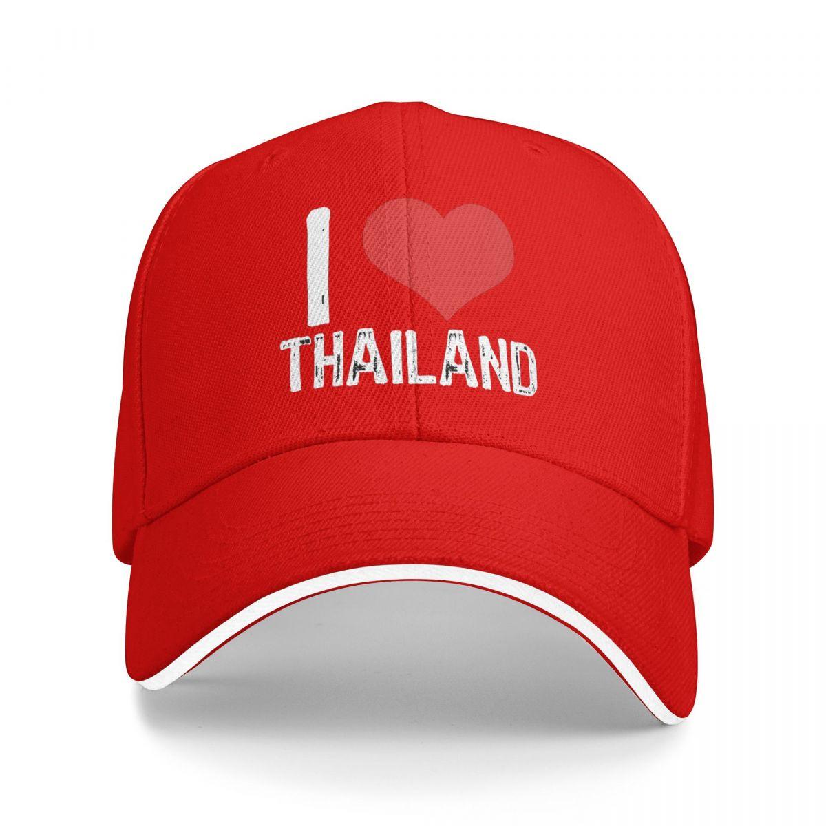 Я люблю Таиланд Бейсболки Snapback Бейсбольные кепки Дышащие Повседневные Кепки Для улицы Унисекс One Size