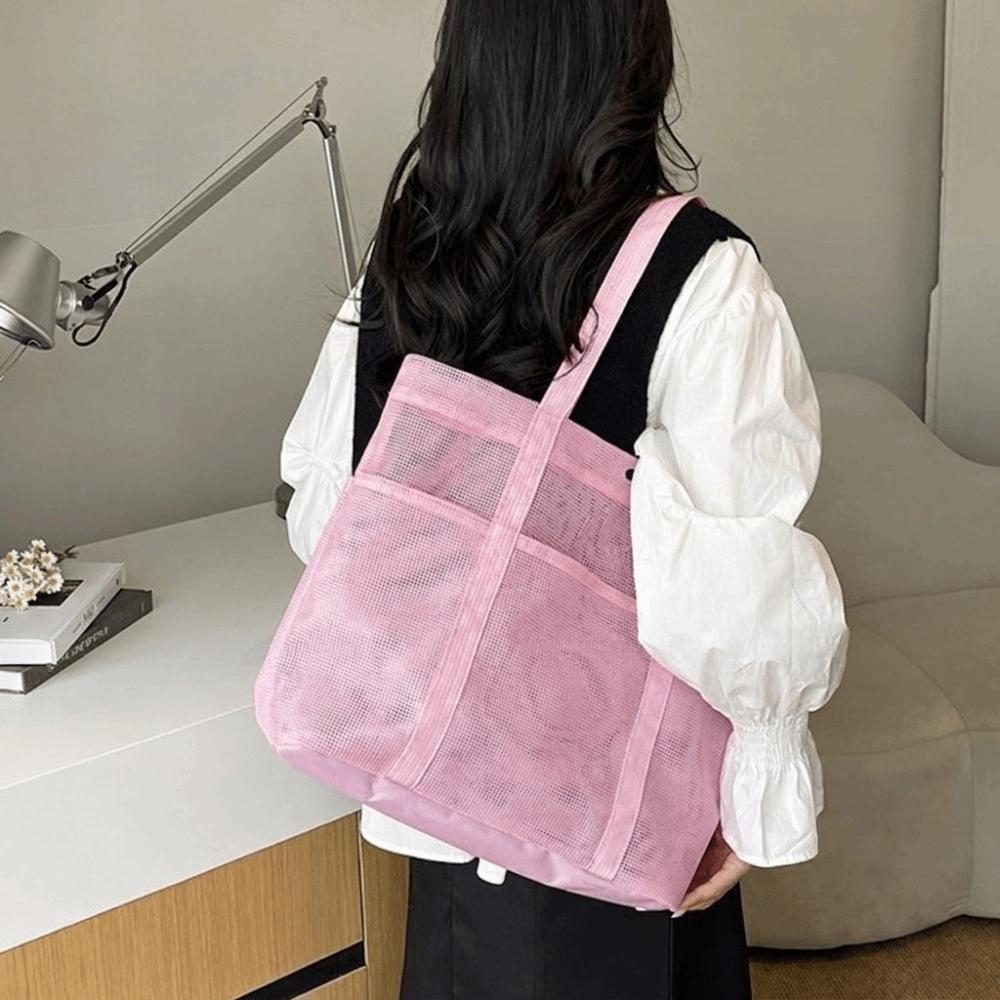 Lightweight Mesh Beach Bag Foldable Toiletries Organizer Fashion Toiletry Storage Bag Seaside
