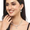 Jewellery Set Fascinating Gold Tone Necklace Set & Earring Adorned with American Diamond Jewellery for Women and Girl