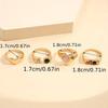 4PCS Vintage Purple Crystal Rings for Women Gold Color Metal Rings Set Snake Fashion Jewelry Female Designer Minority Gifts